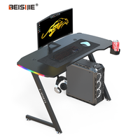 Table de jeu personnalisée moderne avec lumières LED RVB Table de jeu pour ordinateur PC Gamer