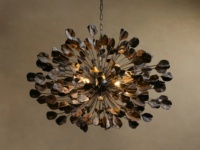 Lustre en laiton à pétales de céramique italiens faits à la main, luminaires suspendus de haute qualité pour salon, maison, restaurant, mariage, branches