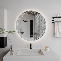 Offre Spéciale moderne luxe infini salle de bain mur LED miroir forme ronde miroir intelligent avec lumière appartement projet Villa hôtel bain