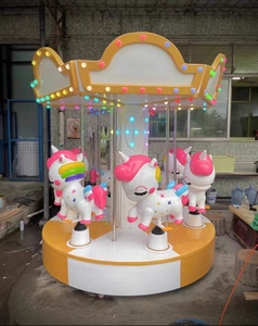 Pequeño carrusel Merry Go Round para niños de interior/exterior 6-8 asientos atracción de <span class=keywords><strong>feria</strong></span> Popular en centros comerciales que funciona con monedas - Product Image 4