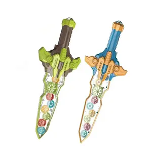 Yeni en iyi satmak şeffaf elektrik kızdırma dişli oyuncak kılıç flaş ışığı ve ses efekti plastik kılıç oyuncak çocuklar için hediye