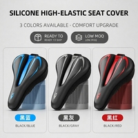 Housse de selle de vélo en cuir PU imperméable en silicone épaissi, coussin de siège de vélo central en mousse à mémoire de forme souple de 32-34 mm