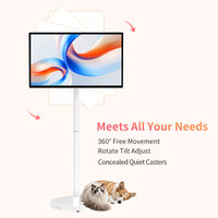 TV seluler pintar layar sentuh portabel: 21.5 inci 8-Core Android 64GB dengan baterai/kamera & rotasi bawaan