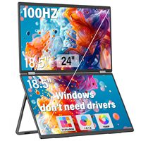 Monitor Portátil Dual InnoView de 18.5 Pulgadas y 100 Hz con Altavoces Integrados, 115% SRGB 315 ° Monitor Plegable Doble Ajustable
