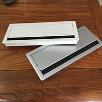 Cache-câbles de bureau en alliage d'aluminium et d'alliage de zinc, avec couvercle rabattable et passe-câble de table