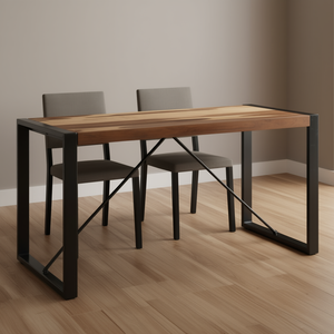 Solid Wood Dining <b>Table</b> 47.2x23.6x29.5 Inch Metal <b>Legs</b> Industrial Design Modern Home Furniture - Product Image 2