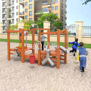 Moetry, pozo de arena de madera para exteriores, equipo de juego para niños para jardín de infantes, patio de recreo escolar, juego de agua y arena - Product Image 3