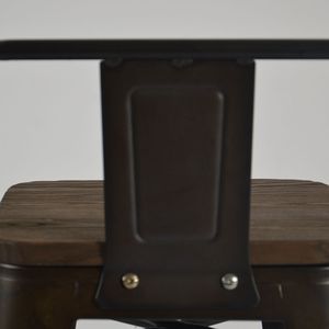Proveedor de China barato nuevo diseño <span class=keywords><strong>comedor</strong></span> Silla de metal en línea con asiento de madera - Product Image 5