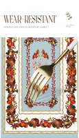 Nappe Rectangulaire Imprimée Numérique en PU, Imperméable et Anti-Taches, Motif Récolte d'Automne Citrouille Thanksgiving pour Table à Manger