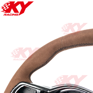 พวงมาลัยคาร์บอนไฟเบอร์หุ้มหนังกลับแบบกำหนดเองสำหรับ BMW G30 M550i G20 330i X5 G05 G80 M3 G82 M4 M240i G42 LCI X3 G01 540i - Product Image 2