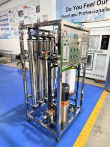 מערכת טיפול במים מסחרית 1000 ליטר עם בקרת PLC, אוסמוזה הפוכה, משאבה, מיכלים ומעטפת ממברנה מפלדת אל-חלד - Product Image 5