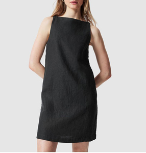 Abito Casual Mini Personalizzato da <span class=keywords><strong>Donna</strong></span> in Cotone e Lino Tinta Unita, Produzione di Abiti Bianchi - Product Image 2