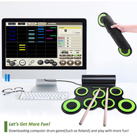 Mini instrument de musique Usb jouet Double pédale 7 pièces batterie ensemble batterie électronique