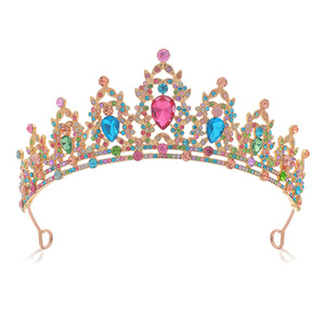 Accessori colorati per capelli da principessa corona di cristallo Tiara - Product Image 6