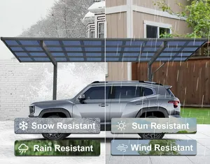 <span class=keywords><strong>Bois</strong></span> traité sous pression de nature d'abri d'auto en aluminium simple moderne pour des garages de stationnement de voiture - Product Image 3