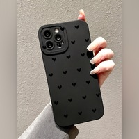 Coque de téléphone portable mate entièrement couvrante à pois rouges en forme de cœur pour iPhone 17 Pro Max, 6 Pro, 15, 14 Plus, 13, 12, 11 – Idéale pour les filles
