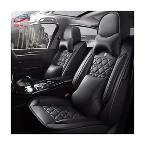 QIYU Factory Luxury PU Leather Full Car Seat Cover 1 Set Cojín universal impermeable y transpirable Estilo de diseño deportivo