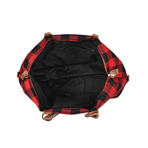 Caliente de cuero Buffalo cuadros de viaje de fin de semana bolso mensajero bolsa con correa para el hombro - Product Image 2