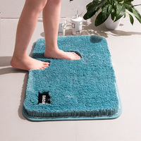 Qualité Extra-Doux En Peluche Bain Douche Tapis Couleur Unie Salle De Bains Tapis Microfibre Matériel Super Absorbant Shaggy Bain Tapis De Sol