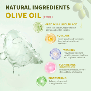 Masque en feuille aux herbes à l'<span class=keywords><strong>huile</strong></span> <span class=keywords><strong>d</strong></span>'<span class=keywords><strong>olive</strong></span> <span class=keywords><strong>extra</strong></span> <span class=keywords><strong>vierge</strong></span>, apaisant, hydratant, nourrissant en profondeur, répare les peaux sèches et abîmées, formule personnalisée pour le visage - Product Image 4
