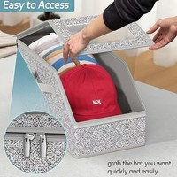 Boîte de rangement pour vêtements en tissu empilable multi-usages de grande capacité avec un design pliable et couvert, organisateur moderne pour la maison