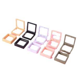 Boîtes flottantes pour bijoux de haute qualité, transparentes, en film PE, couleur personnalisée, avec coussin en velours, forme carrée - Product Image 4