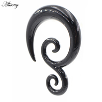 Alisouy Lot de 2 plugs et écarteurs d'oreille en acrylique spirale, forme corne de chèvre et spirale, type escargot, pour piercing corporel