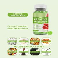 HDK OEM ODM Gommes de créatine monohydrate 1250mg à absorption élevée, véganes, 5 saveurs : cerise, mangue, pastèque, fraise, ananas