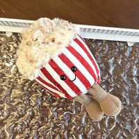 Pendentif en peluche mignon en forme de pop-corn de dessin animé, sac à suspendre, cadeau d'anniversaire pour enfants de 8 à 13 ans, en coton PP, unisexe