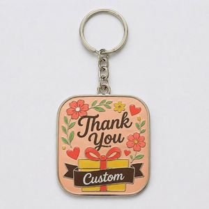 Porte-clés personnalisés en gros de haute qualité avec pendentif 'Merci' et 'Chaudes Paroles', design sur le thème de la gratitude, cadeau souvenir - Product Image 3