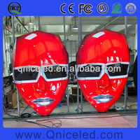 Installation artistique originale, écran LED en forme de visage, mur vidéo, écran LED en forme de masque facial 3D pour boîte de nuit, pub, événement d'Halloween