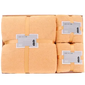 Best-Selling China Manufacture Quality Simple Design Soft Cotton Bath Towel Three-piece Sets Use For Hotel