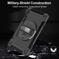 Étui robuste pour tablette Samsung Tab S8 11 pouces SM-X730 SM-X736B avec béquille rotative à 360°, emplacement pour stylet et protection anti-chute