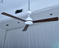 Ventilateur de plafond DC Eco Style de 54 pouces avec commande murale, 3 pales en MDF, blanc