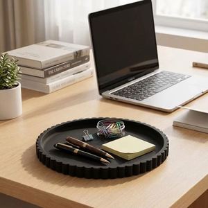 Multi Purpose Round Silicone Storage <b>Tray</b> Decorative Display for Jewelry Cosmetic <b>Perfume</b> Candle Key Sundries Table Decoration - Product Image 1