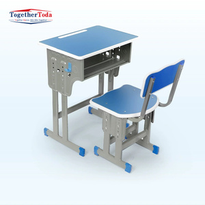 Ensemble bureau et chaise pour étudiants modernes, simple ou double, de haute qualité, taille réglable, personnalisable, pour la maison, l'étude ou l'école - Product Image 6