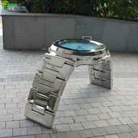 Reloj Moderno con Forma de Reloj Europeo, Reloj de Acero Inoxidable con Pulido de Superficie Personalizado de 1M, Escultura de Reloj con Colores Personalizables