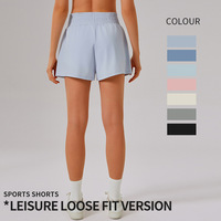 Shorts de yoga taille haute à séchage rapide pour femmes, anti-transparence, avec doublure intégrée, shorts de sport de course avec poches, shorts décontractés d'été