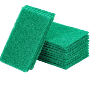 15*10*0.6CM Acrylic Green Scouring Pad For Pots Pans Cups Cleaning Kitchen Daily Home Cleaning Accessories Dishwashing Pad