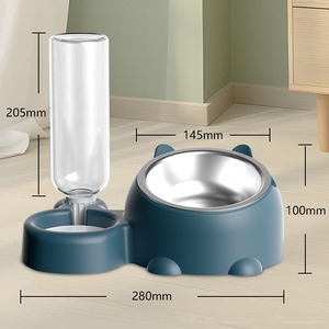 Gamelle et fontaine à boisson en acier inoxydable à double usage pour chat et chien, anti-basculement et biseau pour chat et chien - Product Image 4