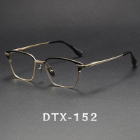 Kacamata Pria Titas Pure Titanium Bingkai Kotak Besar Model Blockbuster Gaya Punk Lensa AC Model DTX152