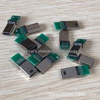 Mini USB Feili Ipu V3 MINI10pin Conector Macho de Carga y Datos con Placa PCB para Soldar, Material LCP y Bronce Fosforoso, Origen China