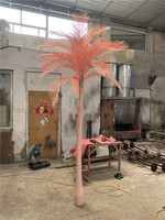 Patio Rose Couleur Grand Faux Palmier Hall Intérieur Piscine Extérieure Décor Ornemental Plastique Grande Plante Artificielle Cocotier