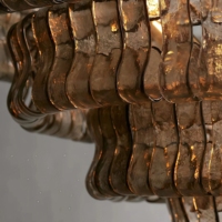 Lustre JYLIGHTING en verre ambré à panneaux circulaires festonnés, en bois de rose, pour salle à manger d'hôtel, luminaire suspendu au plafond