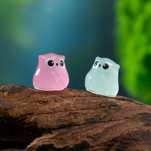 Mini gufi luminosi in resina per nascondere piccoli bagliori nel buio figure per acquari case delle bambole accessori da giardino fatato - Product Image 4