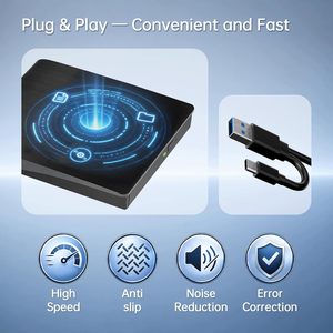 Lecteur <span class=keywords><strong>Blu</strong></span>-<span class=keywords><strong>Ray</strong></span> externe prenant en charge la lecture/écriture de disques 50G, graveur <span class=keywords><strong>Blu</strong></span>-<span class=keywords><strong>Ray</strong></span> 3D portable USB 3.0/Type-C pour Windows MacOS Laptop Desktop Mac - Product Image 6