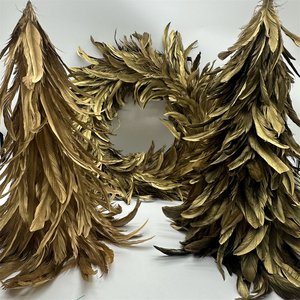 Arbres <span class=keywords><strong>de</strong></span> Noël en plumes d'<span class=keywords><strong>or</strong></span> pour l'extérieur intérieur maison bureau chambre vacances d'hiver fête décor article ornement approvisionnement - Product Image 5