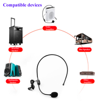 Amplificateur d'abeille disponible Microphone casque micro micro monté sur la tête enseignement Guide de conférence discours invisible Mini micro