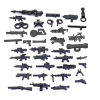 Jouets de construction pour enfants, figurines de combat soldat-police, accessoires de guerre, armes à feu, canons, pistolets, équipement militaire, briques, mini-villes