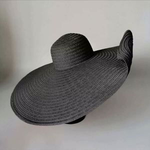 Chapeau de paille vintage haut de gamme écologique à large bord, pliable, pour les vacances à la plage, unisexe pour adultes - Product Image 6